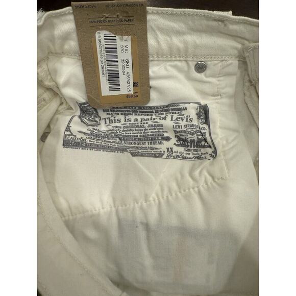 Levi’s 501® Original Fit High Rise Womens Shorts Sz 30 White Raw Frayed Hem NWT - Picture 6 of 11